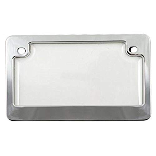 Custom Combos 92777 Clear Unbreakable Motorcycle License Plate Shield and Frame Combo with Chrome Fr - //coolthings.us