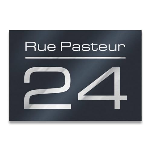 Plaque numéro de maison résiste aux UV et intempéries acrylique mat