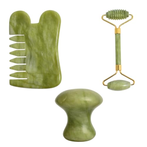PATKAW 1 Juego masaje de jade skincare skin care masaje facial masajeador cervical masajeadores faciales masajeador facial y corporal cómodo masajeador peine de masaje Jade fénix verde