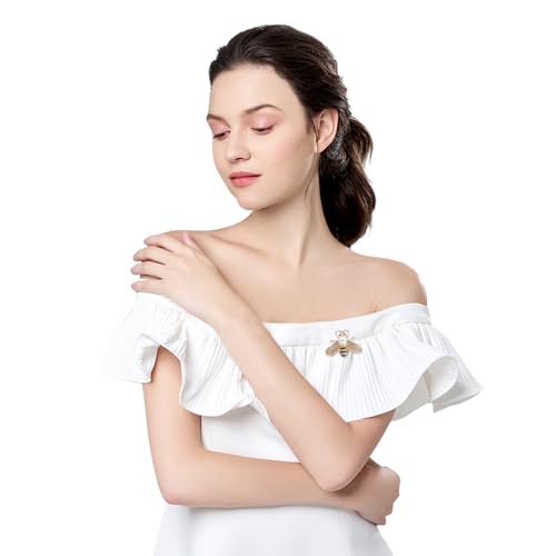 Image of 4 Pieces Honey Bee Brooch Lapel Pins for Women Crystal Insect Themed Bee Brooches with Faux Pearl Fashion Gift for Birthday Dating Party Anniversary