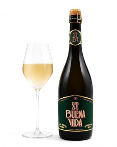St. Buena Vida Non-Alcoholic Sparkling Wine, Alcohol-Removed, Organic Chardonnay, Champagne-Style, 750ml Bottle (Pack of 1)