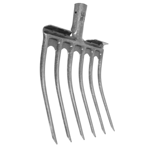 OFFSCH Manure Scraper Scooper 1 Pc Full Steel Bedding Fork Replacement Head 4 Tooth Rake for Horse Stall Mucking