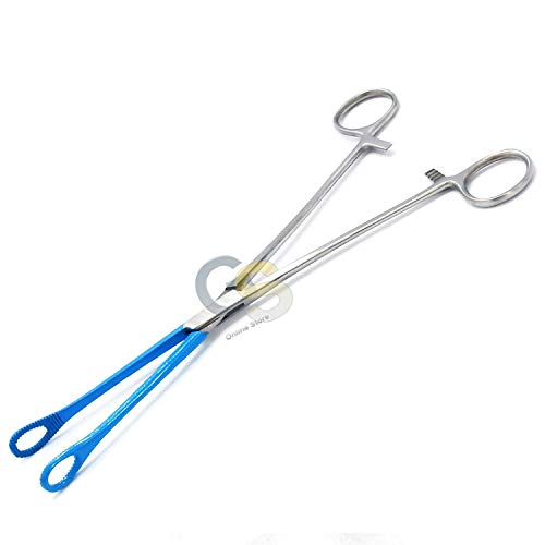 G.S Sponge Forceps Blue Coated 9.50" Straight Gyne Instruments
