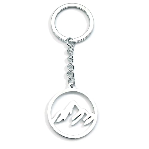 Zynara Runder Hohler Berg Schlüsselanhänger, Schlüsselanhänger Bergsteigen, Symbol für Mut, Abenteuer, Geschenkidee für Wanderer, Bergsteiger, Geschenke für Geburtstag, Weihnachten oder Vatertag