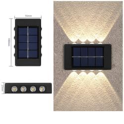 Fruhrer Solar Powered Up Down LED Wall Lights, Yellow - Image 6