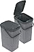 M Home Cubo Reciclaje Walbin 14L, Gris Antracita, Pequeño
