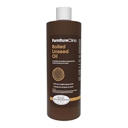Furniture Clinic Boiled Linseed Oil | 500ml / 17 Fl Oz | Refined Oil for Wood Furniture, Stone & Metal | Fast Drying Glossy Finish | Restore & Protect | for Tables, Cabinets, Handles, & More
