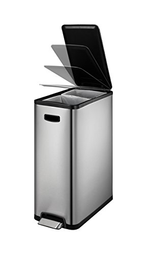 Eko Recycling Bin, Stainless Steel Matt, 53,3 X 27,6 X 66,1 Cm #TOP4