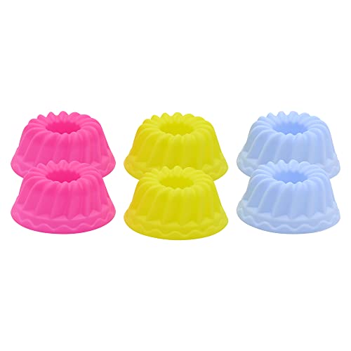 Mimo Style Jogo de Formas de Silicone Flexíveis e Antiaderente para Confeitaria Redondo com 6 Peças