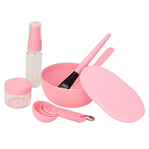 Set de taza para mezclar mascarillas faciales 9 en 1 SPA cuidado facial DIY silicona Cepillo lavado manual Cucharas medidoras Espátula Diadema maquillaje Esponja exfoliante Gran volumen Reutilizable