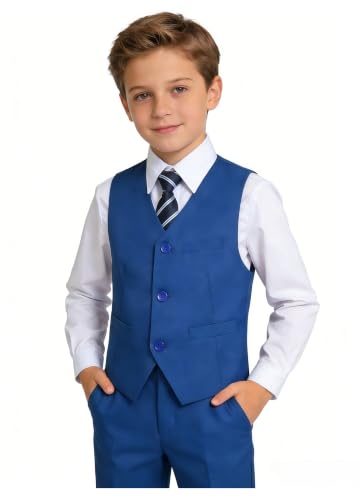 Image of Boys Formal Suits Slim Fit Vest Pant Set for Kids Wedding Tuxedo