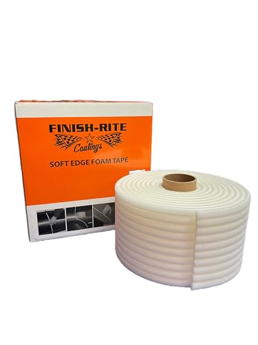 Finish-Rite 1/2 Inch x 55 Yards Soft Edge Foam Masking Tape White Automotive Foam Making Tape for Sealing Car and Truck Door Jams Overspray Protection