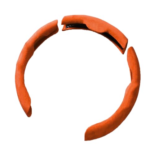 ハンドルカバー に適合する トヨタ ノア ヴォクシー 90系 80系 70系 / エスクァイア80系 スエード 素材 快適な握り心地タイプ 手触りよし 汚れ防止 滑り止め 取付簡単(オレンジ,38cm)