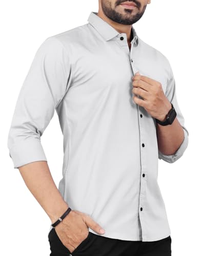 Image of Men's Cotton Full Sleeve Shirt | Regular Fit Casual & Formal Wear with Patch Pocket