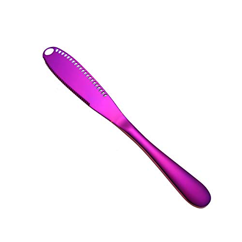 yzhbsbpk403 Stainless Steel Cheese Butter Slices, with Holes for Butter Slices, Used for Bread, Jam, Cheese Butter Slices. (Purple)