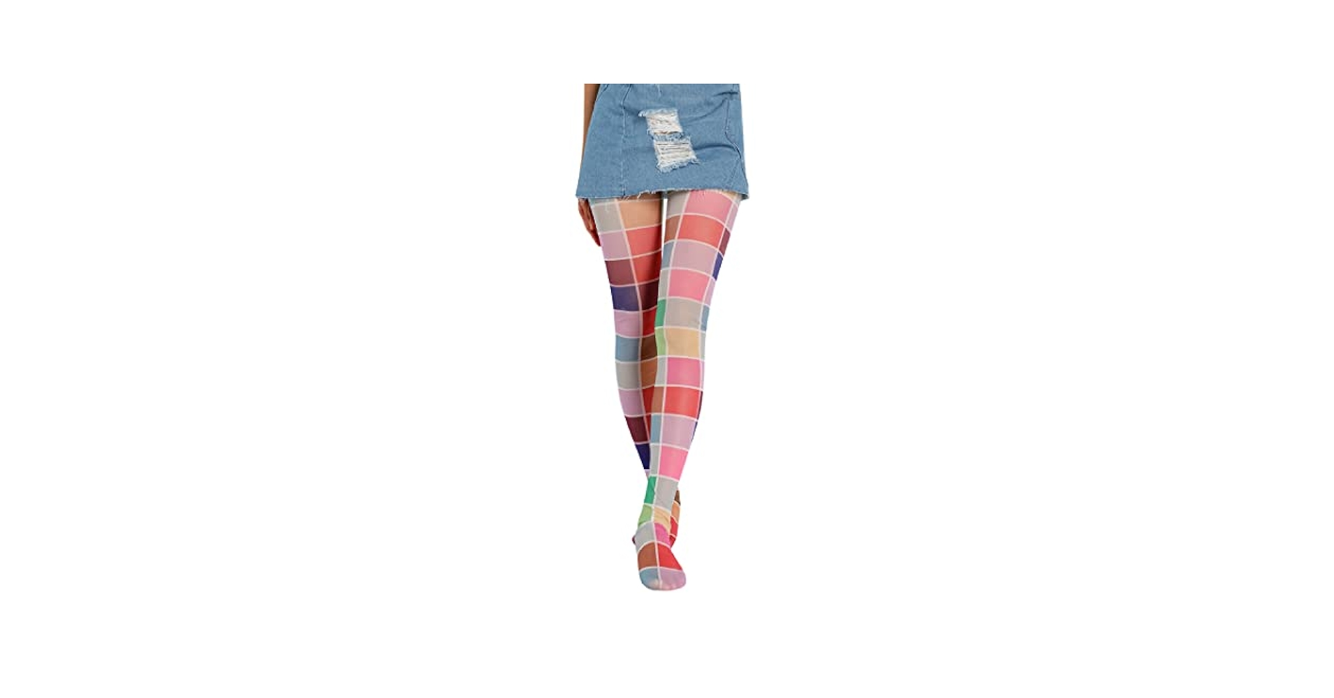 NUFIWI Vintage 60s Printed Funky Tights for Women Y2K Tie