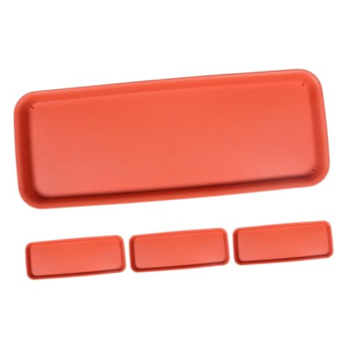 BESTonZON 4個プラスチック製長方形植物トレイ 漏水防止フラワーポット用水受け皿 室内外の盆栽や鉢植えに対応 床保護と効率的な水キャッチャ