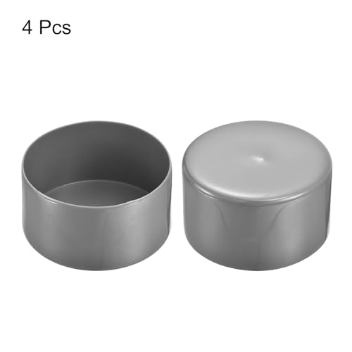 Image of uxcell 4pcs Rubber End Caps 85mm ID Vinyl Round End Cap Cover Screw Thread Protectors Dark Grey, 50mm Height