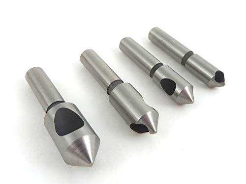 Taytools 467252 4 Piece 82 Degree Single Zero Flute Countersink Chamfering Tool Set in Wooden Box