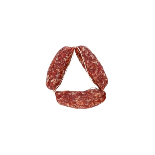 Tomassoni Salchicha Seca Italiana elaborada con carne de cerdo criada en semilibertad, Salsiccia Secca Lunga, sin gluten y sin lactosa, 100% italiana, envasada al vacío 4 piezas 200g