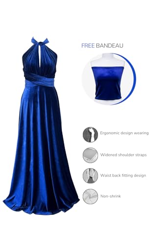 Image of Velvet Infinity Dress with Bandeau, Convertible Bridesmaid Dresses, Multiway Wrap Maxi Long Formal Wedding Guest Dress