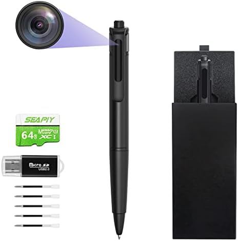 Sheawasy Hidden Camera Pen Spy Camera Pen 2K QHD Nanny Cam with 64GB Pen Camera Spy 2K Video and 4K Photo Taking for Meeting Home Security Classroom Learning