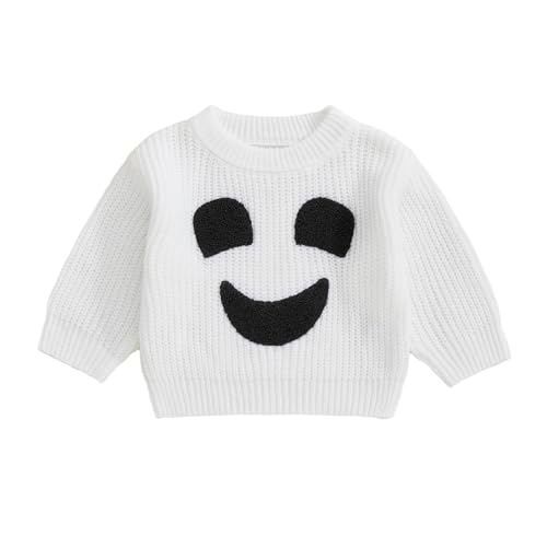 Image of BemeyourBBs Toddler Baby Boy Girl Knit Sweaters Oversized Long Sleeve Embroidery Shirt Newborn Cute Fall Winter Clothes