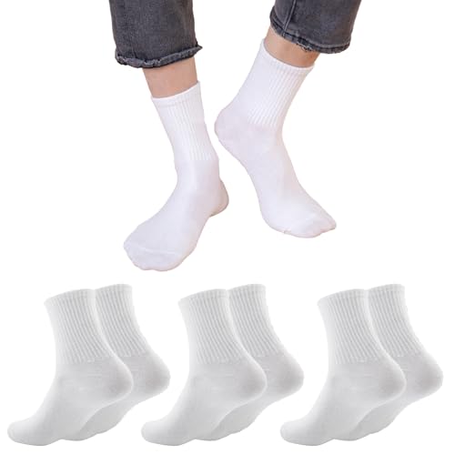Mid-calf Socks for Men and Women, Comfortable Breathable Athletic Socks for Running Sports Daily Wear, 3 Pack