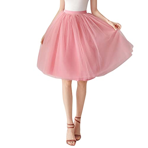 Damen Großes Kostüm Tüllrock Tutu Unterrock Kurz Ballkleid Ballett Tanzkleid Abendkleid Anlass Tumblr Mädchen (B-Pink, One Size) Damen Großes Kostüm Tüllrock Tutu Unterrock Kurz Ballkleid Ballett Tanzkleid Abendkleid Anlass Tumblr Mädchen (B-Pink, One Size)