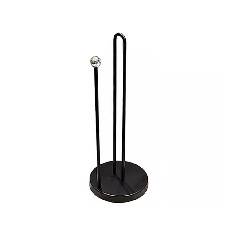 Porta toallas de papel de metal para encimera de cocina y baño moderno, color negro