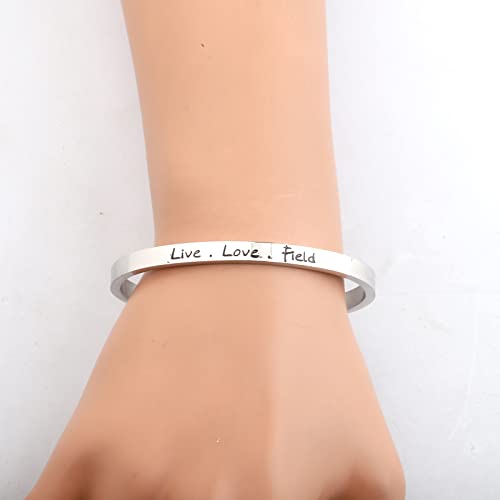 FEELMEM Field Hockey Players Jewelry Live Love Field Cuff Bangle Bracelet Field Hockey Jewelry Field Hockey Coach Gift Hockey Moms Jewelry4