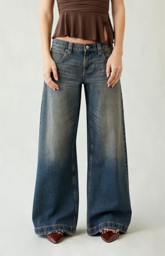 PacSun Women's Sloane Low Rise Ultra Baggy Jeans Dark Blue Tint2