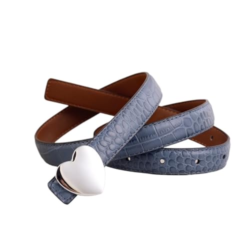 Leather Ladies Belt Love Snap Buckle Thin Pants Belt Women