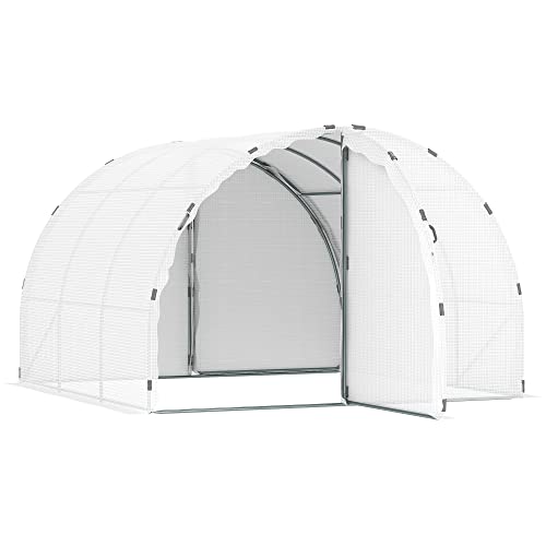 Outsunny Foliengewächshaus begehbares Gewächshaus 287 x 292 x 195 cm...