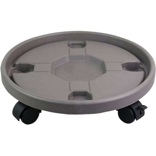 Nirelief Plant Caddy with Wheels, 12 Inch Round Heavy Duty Plant Rollers with Wheels, Plastic Rolling Stand with Catching Water Groove, Stand on for Indoor Outdoor with