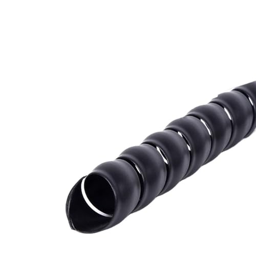 spiral protector 1pcs Cable Wire Protector Cover Tube 10mm to 45mm Cable Organizer Pipe Protection Sleeve Flexible Line Spiral Wrap Winding wraps cable(Black,ID 16mm 2 Meters)