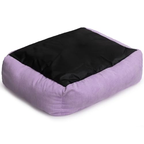 Hollypet Katzenbett Kleines Hundebett Haustierbett für Katzen und Welpen, Weiches Haustierschlafbett Atmungsaktives Haustierkissen, Lila (55 * 45 * 15cm)