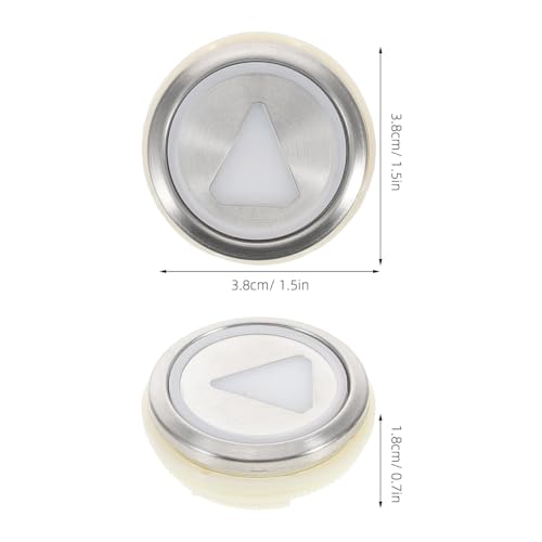 HEALLILY 2Pcs Round Elevator Push Buttons: Stainless Steel Up & Down Arrow Switch Replacement Parts with White LED Light, Commercial Freight Lift Accessories (Mixed Terminals) - Thumbnail 2