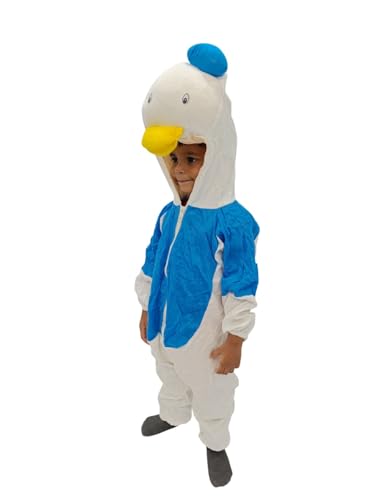 Image of BookMyCostume Comical Sailor Duck Cartoon Kids Fancy Dress Costume | Blue & White 5-6 years