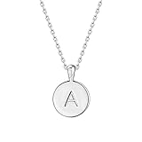 PAVOI 14K White Gold Plated Letter Necklace for Women | Gold Initial Necklace | Letter A