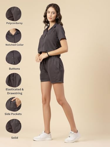 Image of Rigo Cotton Co-ord Set for Women | Round Neck, Slim Fit Tracksuit Co-ords Set for Women | Stylish Dresses for Women | Casual Wear, Beach Wear, Vacation Wear Outfit for Women
