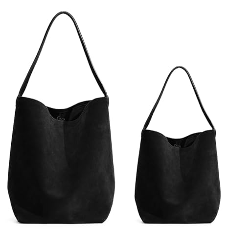 Bolso grande de cuero genuino tipo cubo para mujer miniatura 4