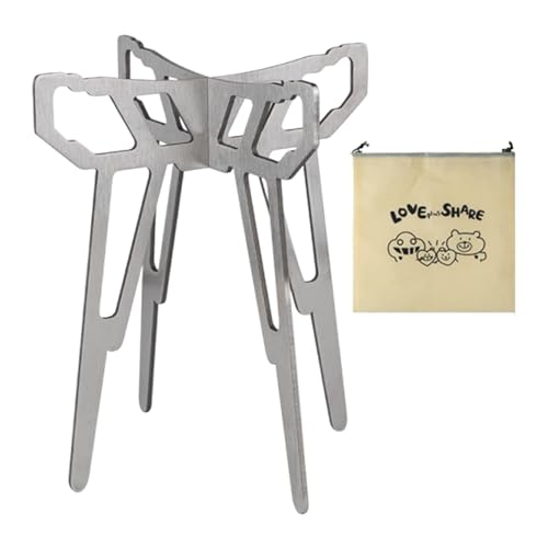 Nhujevkom Soporte para estufa de camping | Soporte para ollas de acero inoxidable, soporte de hervidor portátil antideslizante para mochileros, picnic, barbacoa, aventuras en el desierto