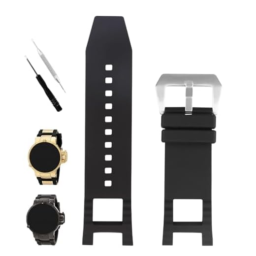 XIW Pulseira de Borracha de Substituição Masculina para Relógio Invicta Subaqua Noma III (28 mm, Preto)