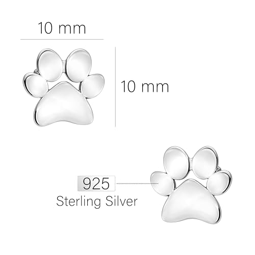 SOFIA MILANI - Solid 925 Sterling Silver Earrings for Women - Paw Stud Earring - 210724
