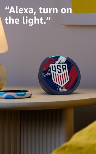 Image of Amazon Echo Pop (newest model) | Officially Licensed U.S. Soccer Limited-Edition (Blue)