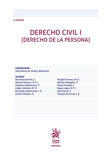 Derecho Civil I (Derecho de la Persona) 4ª Edición (Manuales de Derecho Civil y Mercantil)