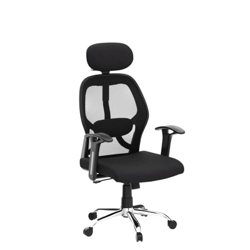 Image of FUGO FG402 Ergonomic High Back Mesh Office Chair with Korean Nylon Mesh Cushioned Seat Tilting Mechanism Adjustable 2D Headrest Lumbar Support HeavyDuty Metal Base 3Year Warranty (Black-1)