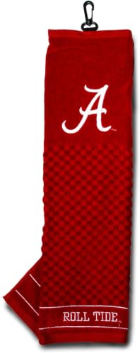 Image of Team Golf NCAA Alabama Crimson Tide Embroidered Golf Towel, Checkered Scrubber Design, Embroidered Logo (Pack of 6)