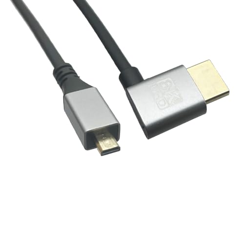 Cable micro HDMI 2.1 a HDMI de 8K a 60Hz y 90 grados, adaptador ultrarrápido de 48Gbps, 3.3 pies